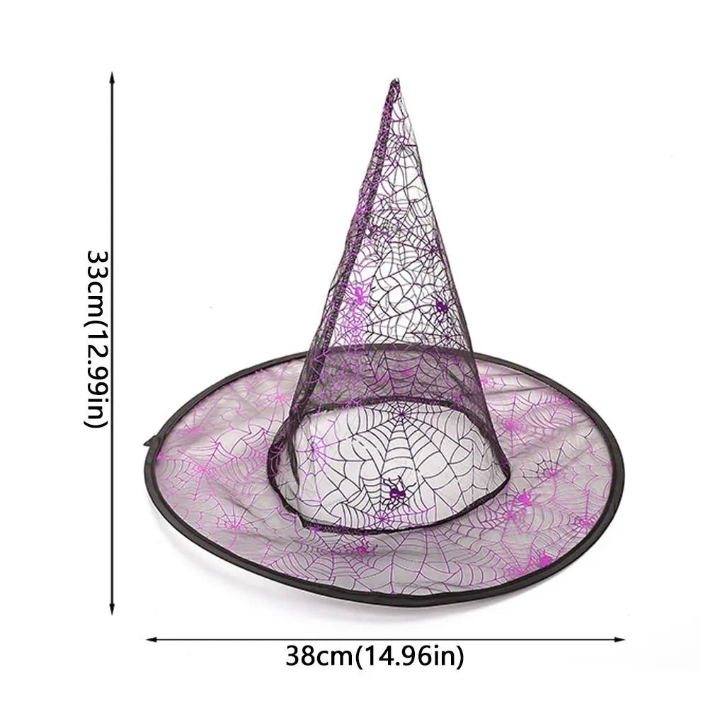 Decorations Props Pointed Hat Halloween Witch Hat Sequin Decorative Cosplay Hat Breathable Spider Witch Hat Cosplay Event