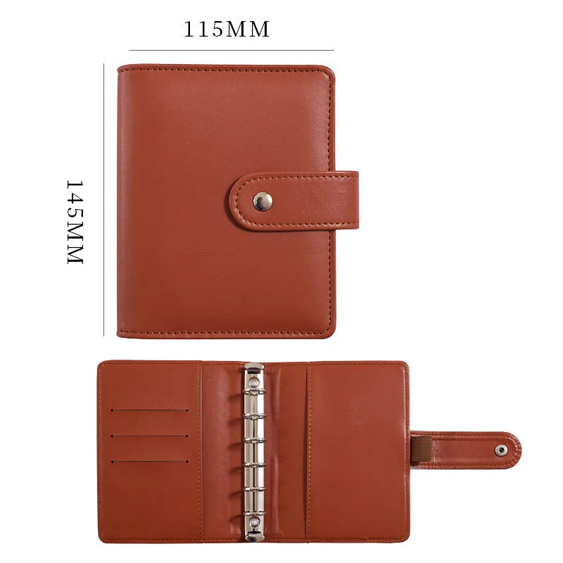 A5 A6 A7 Macaron Color 6 Ring Binder PU Clip-on Notebook Leather Loose Leaf Notebook Cover Notebooks Journal Kawaii Stationery