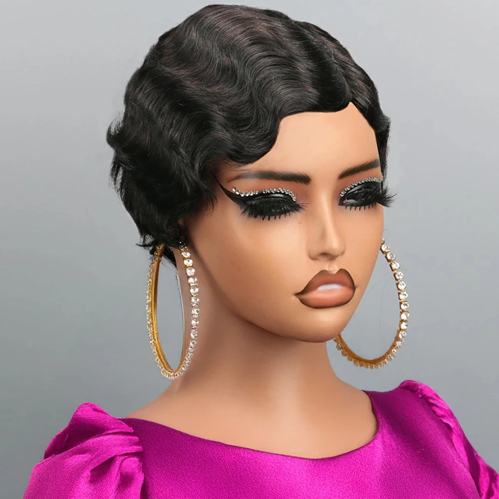 Finger Wave Pixie Wig