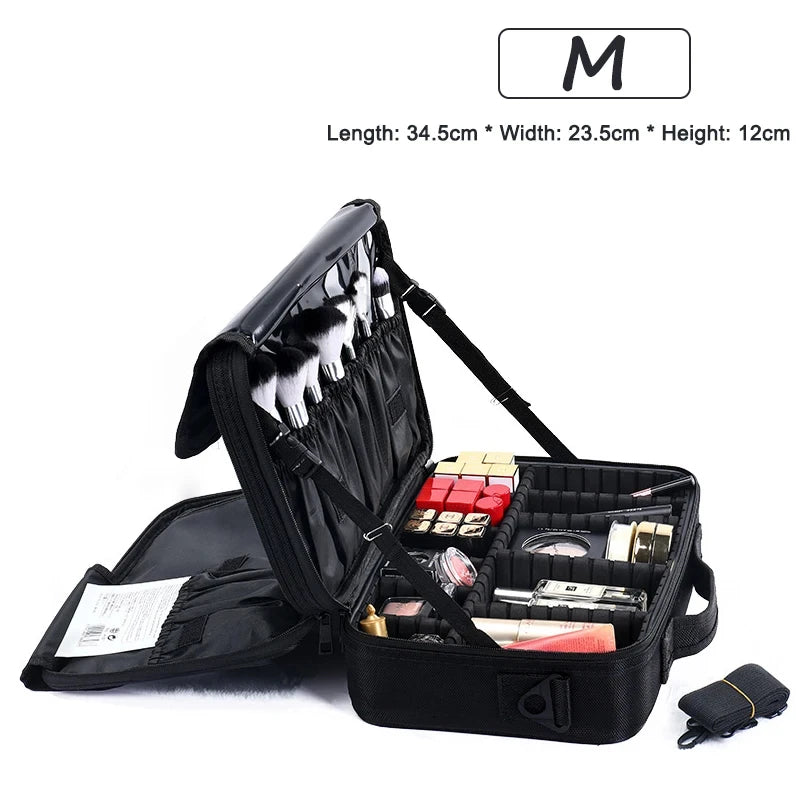 Professional Cosmetic Bag for Women Leather Cosmetic Bags Waterproof Oxford Large Capacity Travel Makeup Case for Makeup Artist