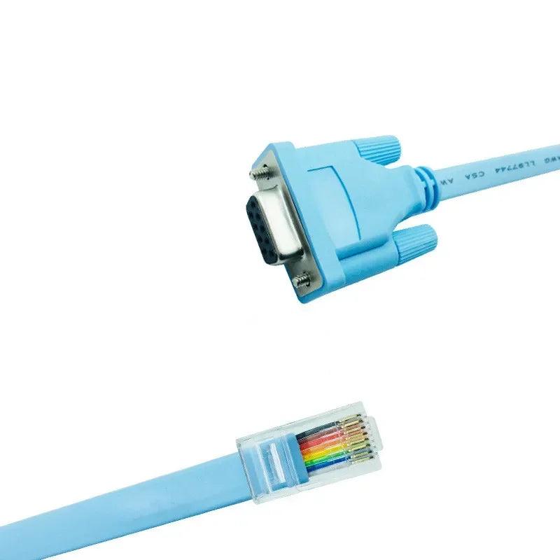 DB9P Console Cable RJ45 Connector Ethernet To RS232 DB9 Port Serial Routers Networking Cables For Cisco Switch Router Blue 1.8m