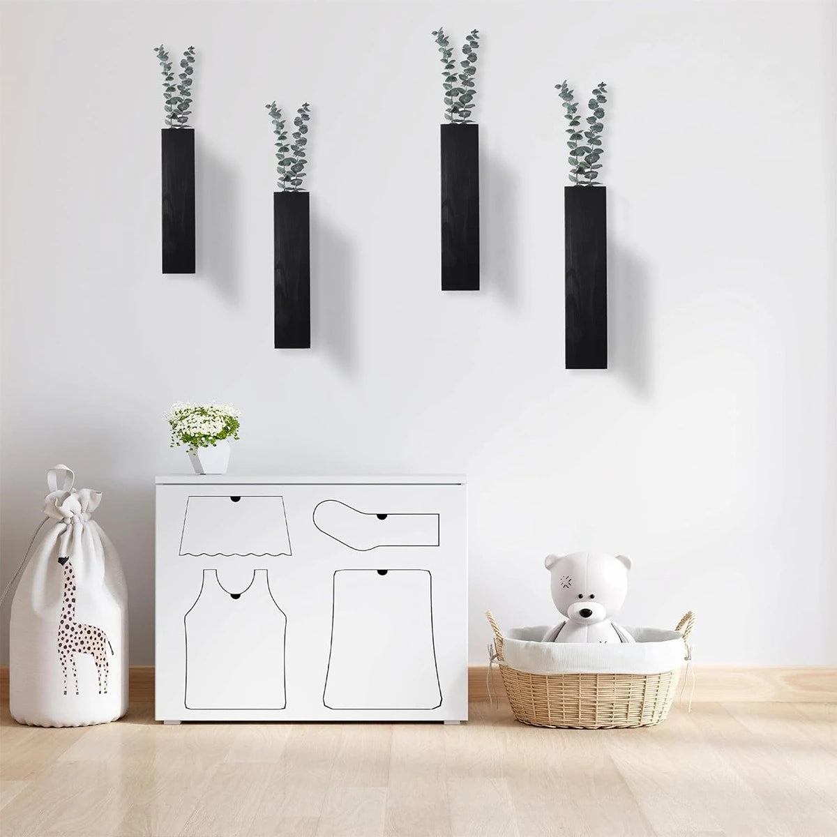 1pc Pine Wood Hanging Vase Wall Decor - Dried Flowers Plants Living Room Home Decor Wall Decoration