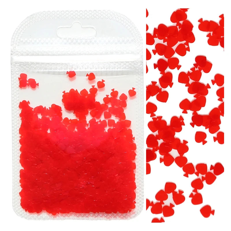 2g Holographic Nail Art Glitter Shiny Sweet Love Red Heart Flakes Sequins 3D Nail Paillette Manicure Valentine's Day Decorations