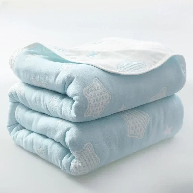 High Quality Cotton Sheet Six Layer Gauze Towel Quilt Summer Cool Blanket Children's Baby Blanket Adult Blanket Bedding