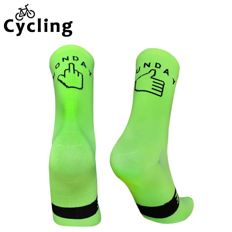 Deporte Correr Lunes Calcetines Nuevo Domingo Transpirable Ciclismo Calcetines de Ciclismo de Carretera para Hombres Mujeres calcetines ciclismo