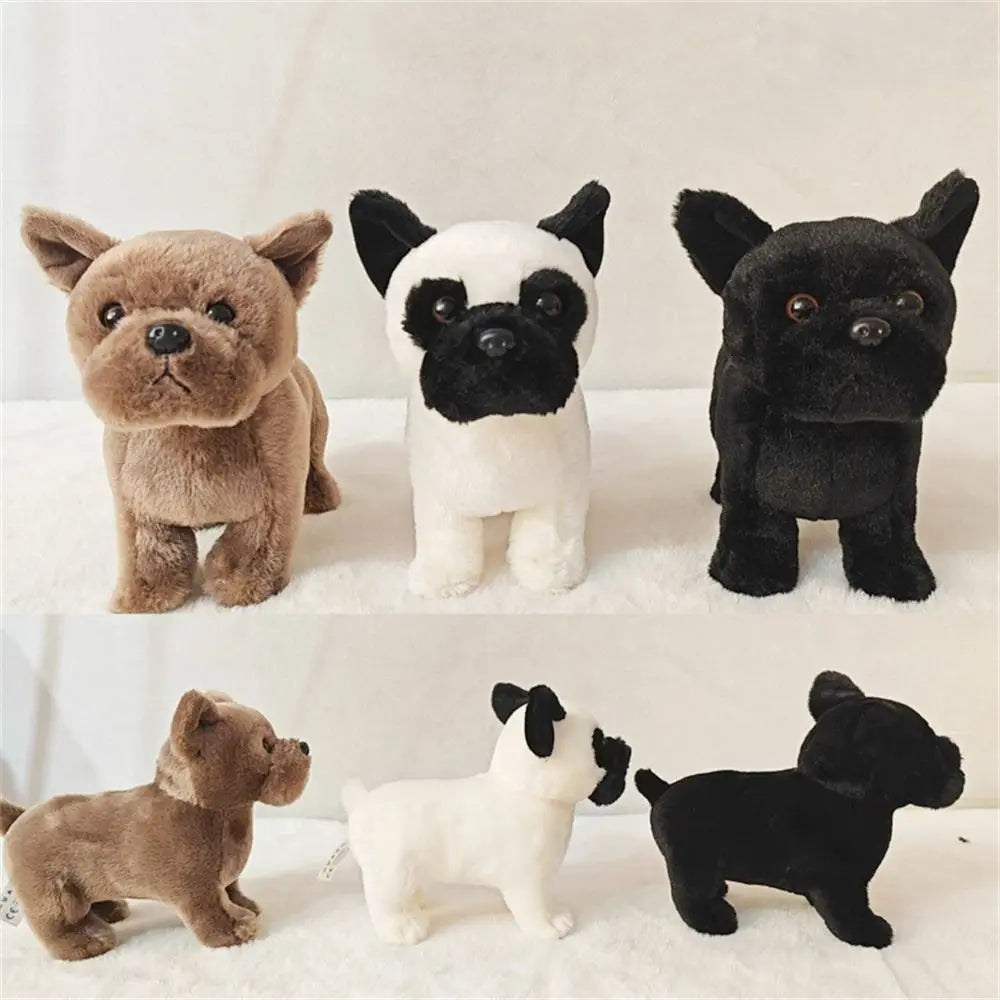 Children's Party Lifelike Animals French Bulldog Plush Stuffed Dogs Cuddly Dog Dog Stuffed Animal Simulation Soft Best Gift