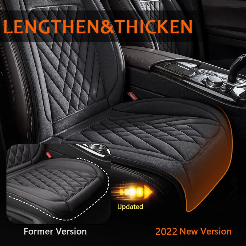 Funda de asiento de coche con calefacción de 12-24 V de calentamiento rápido en 30' universal Calentador de asiento de coche Cojín de calefacción de coche de invierno Almohadillas térmicas de respaldo cálido