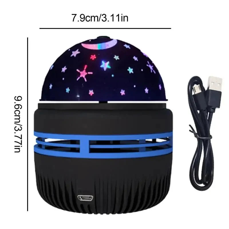 Luces nocturnas LED de cielo estrellado, lámpara de proyector giratoria USB, bola mágica, luna, estrella, luces de Navidad, decoraciones de ambiente para el hogar y la habitación