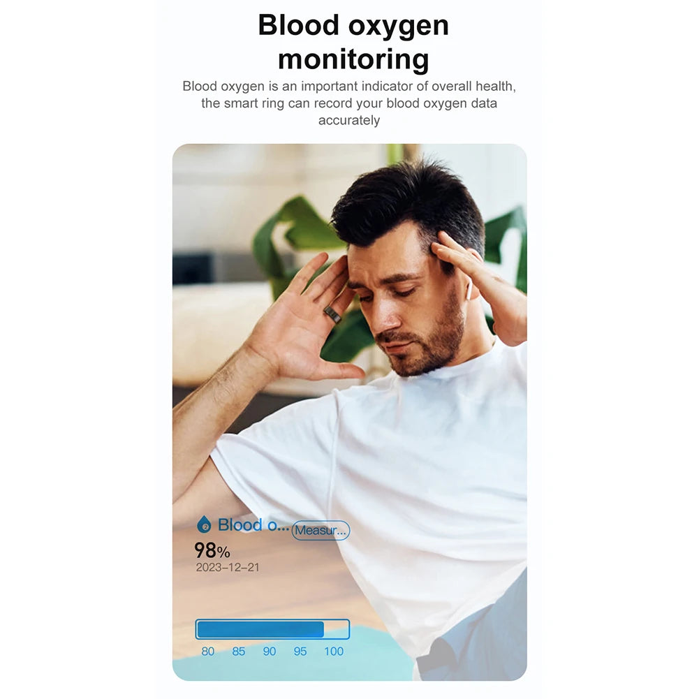 R02 Smart Ring Heart Rate Tracker 5.0 Bluetooth-Compatible Blood Oxygen Tracker Multi-sport Modes Wearable for Android for IOS