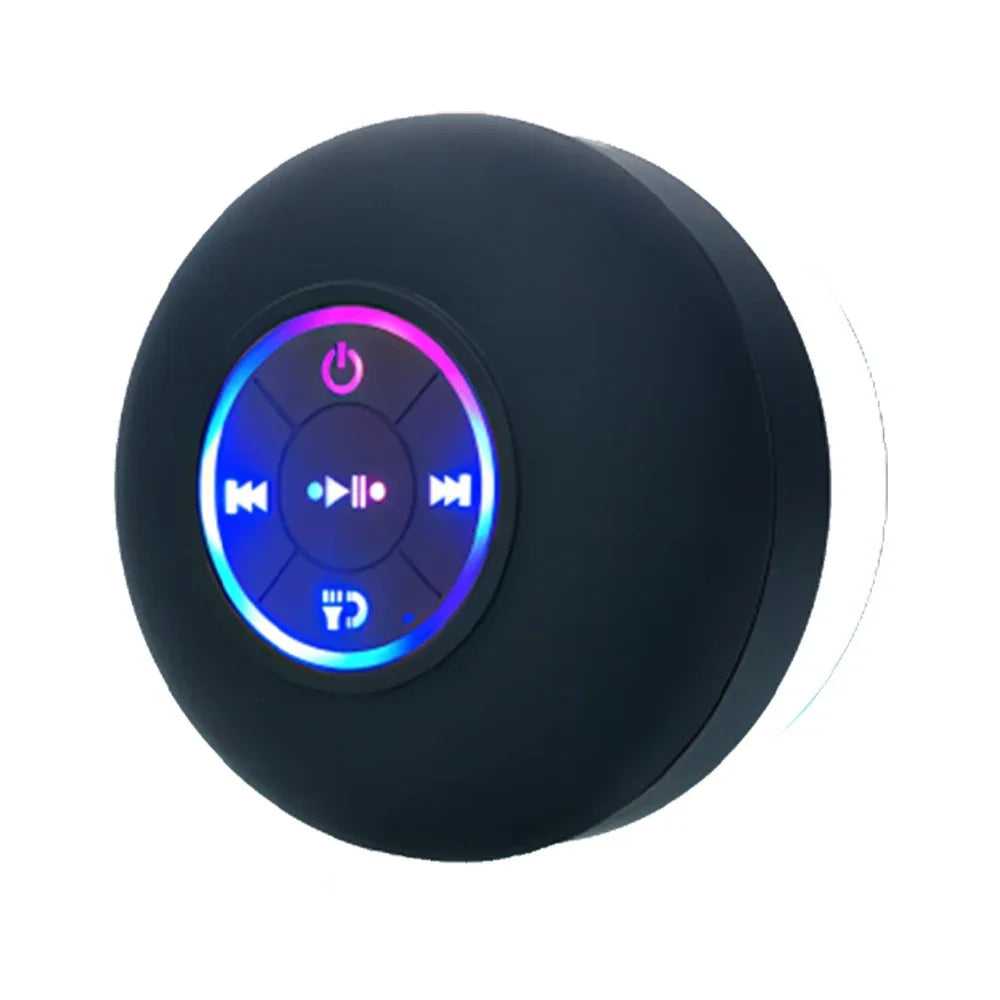 Minialtavoz Bluetooth Ducha Subwoofer Impermeable Manos Libres Altavoz con Ventosa Micrófono para Baño Piscina Playa Coche Teléfono