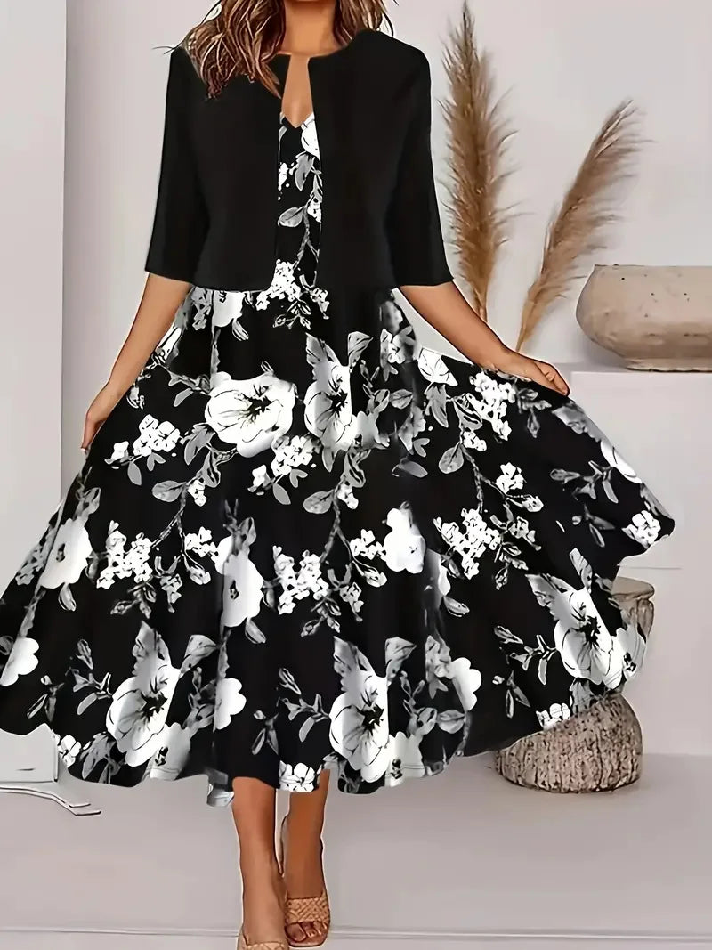 Floral Two-Piece Dress Set