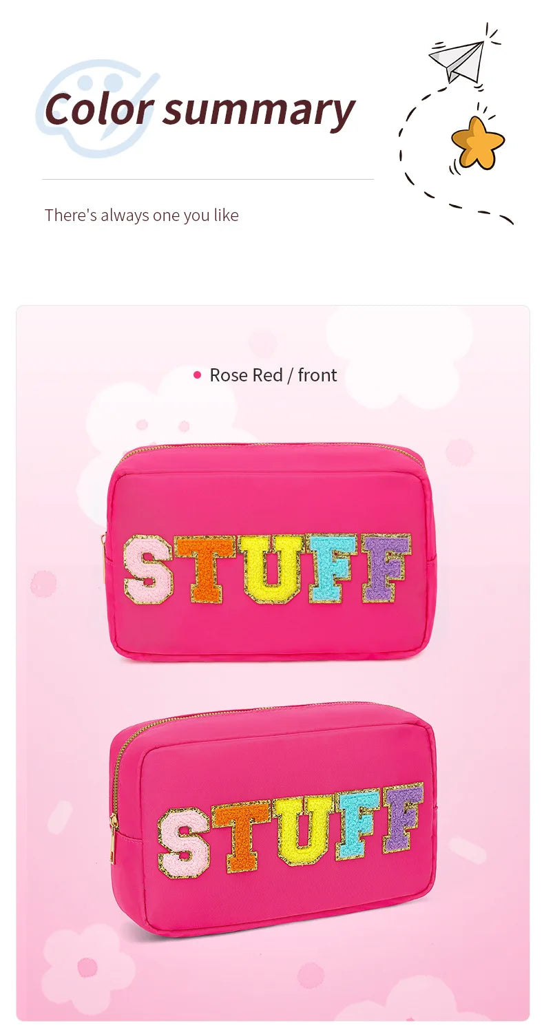 Makeup Bags Women Travel Cosmetic Bag Stuff Letter Toiletry Bag Organizer Waterproof Fashion Female Storage Make Up Cases Pouch