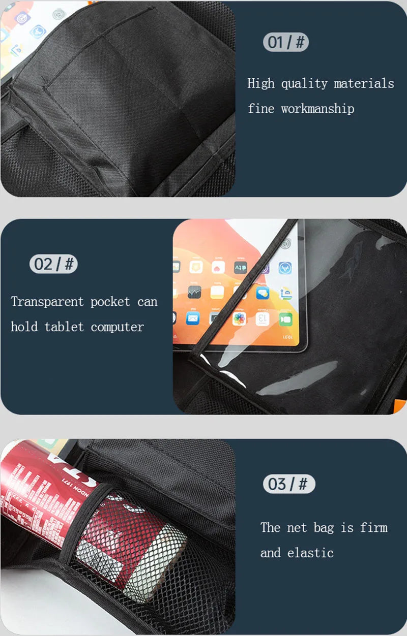 1 ud. Bolsa de almacenamiento para el respaldo del asiento del automóvil Protector de asiento de automóvil Cubierta organizadora universal para el asiento trasero del automóvil con bolsillos de almacenamiento