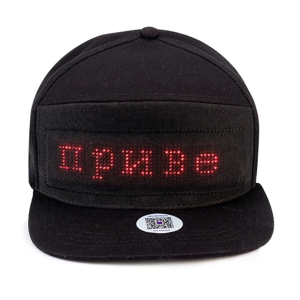 Gorra de béisbol unisex recargable por USB con Bluetooth, aplicación programable, pantalla LED de mensaje desplazable, gorra Snapback de hip hop