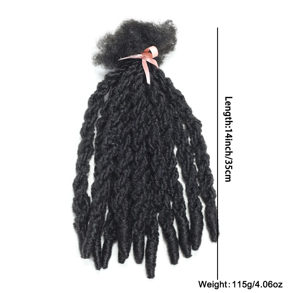 1 Pack 12 Strands Double Twisting Black Synthetic Twist Hair Braids 14 Inch Soft Knotless Crochet Locs for Weave Extensions