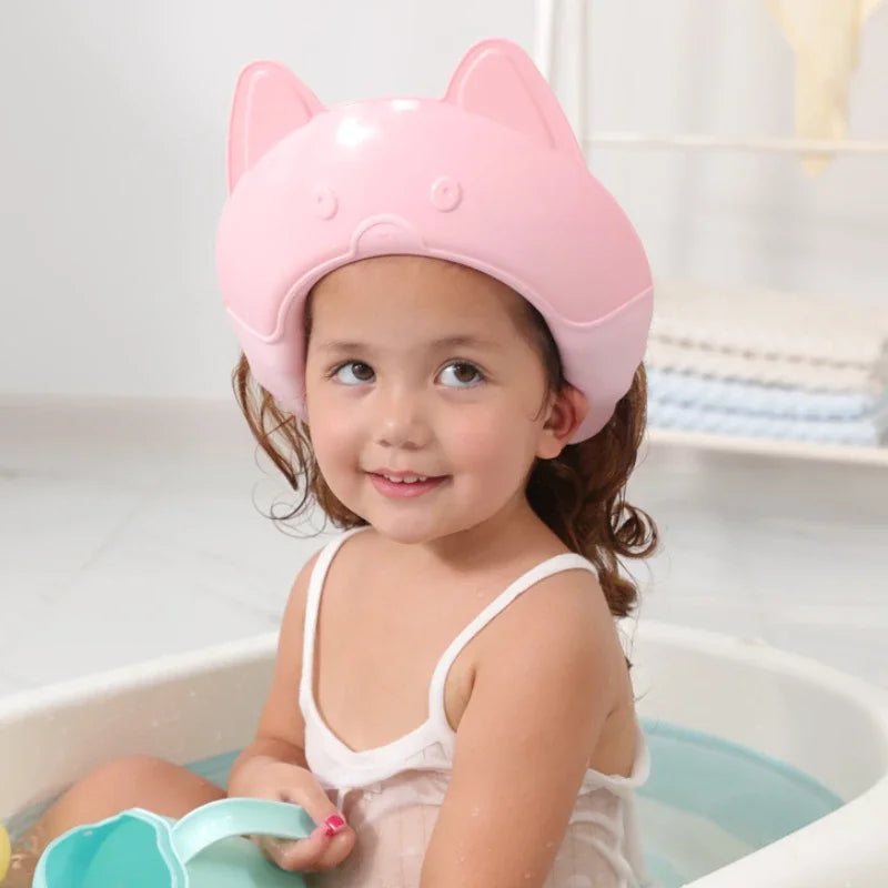 Children Shower Caps Adjustable Childrens Shower Hat Waterproof Kids Bath Cute Infant Wash Hair Shield Cap for Eye Protection