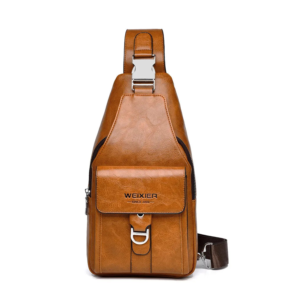 Bandolera de cuero sintético para hombre