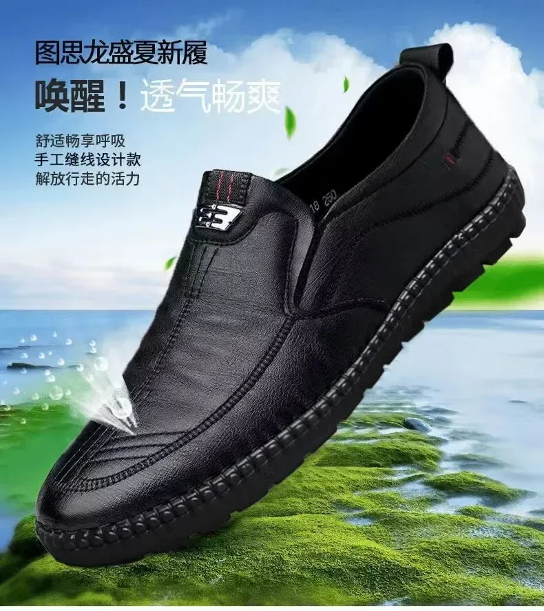 Formal Men Business Shoes Fashion Casual Shoes Men Luxury Brand Leather Loafers Breathable Slip on Male Boat Shoes Moccasins