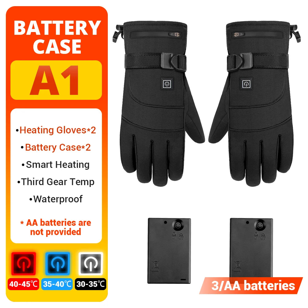 Guantes térmicos eléctricos Guantes de esquí de invierno calefactables para motocicleta cálidos impermeables recargables térmicos para motos de nieve