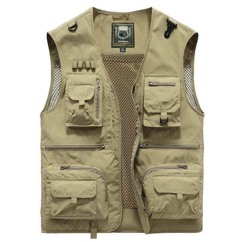 Outdoor Leisure Vest Men's New Multi-Pocket Breathable Outdoor Sports Coat High-Quality Design Leisure Vest Men Work Vest
