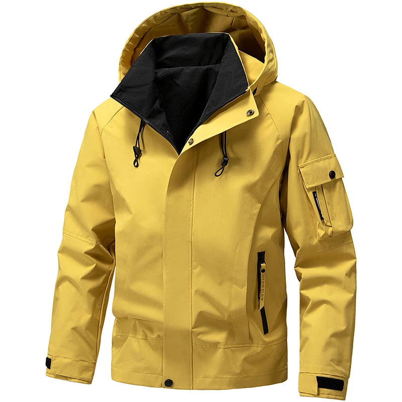 Men's three anti-punching jacket new jacket men's spring and fall fashion tide hooded workwear handsome casual versatile