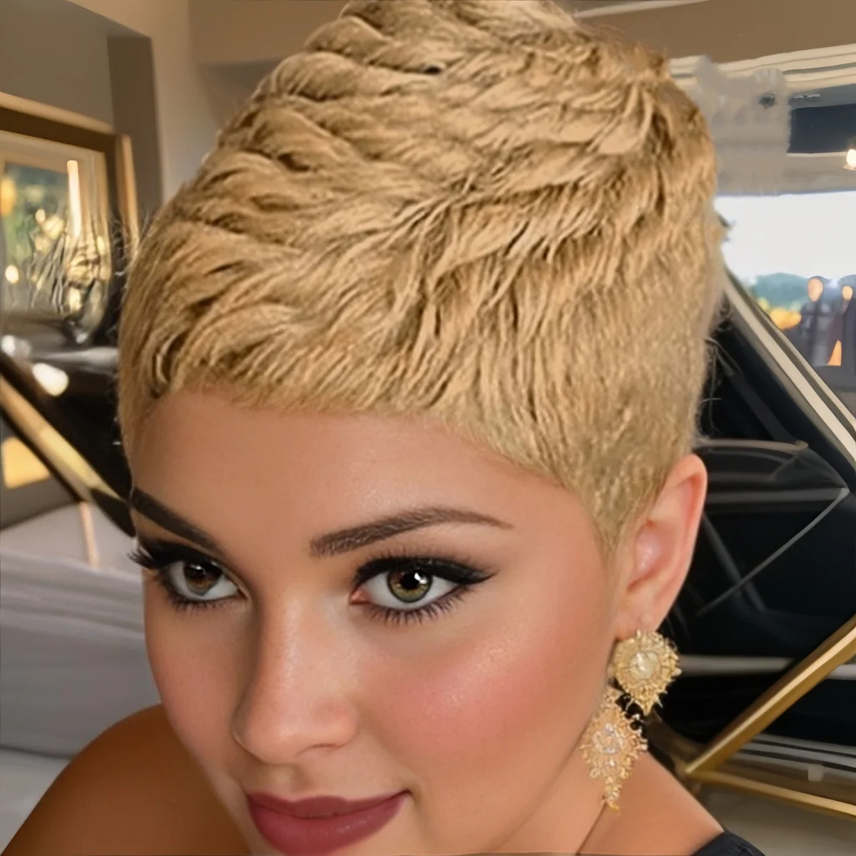 Blonde Layered Pixie Wig
