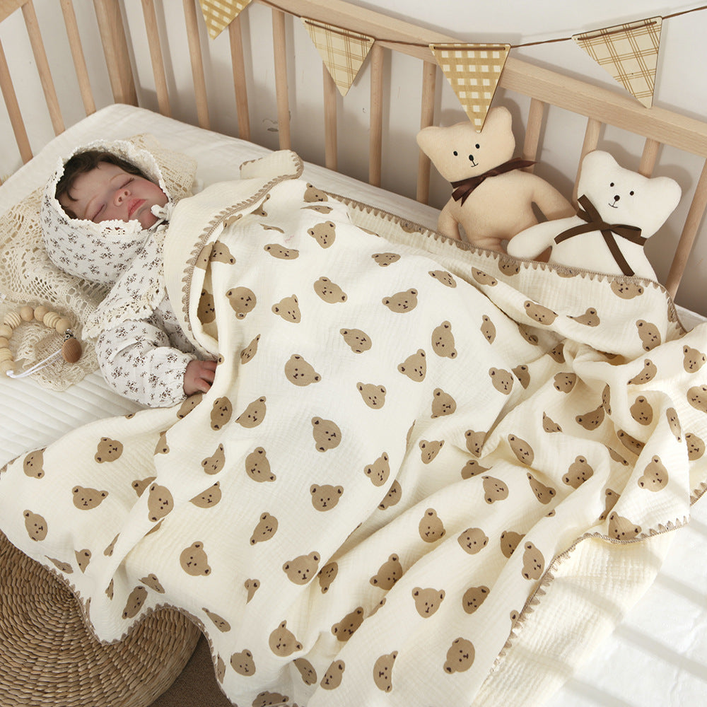 Mantas de bebé para camas, 4 capas de algodón, muselina, ropa de cama, accesorios para bebés, toalla de baño para recién nacidos, madres e hijos