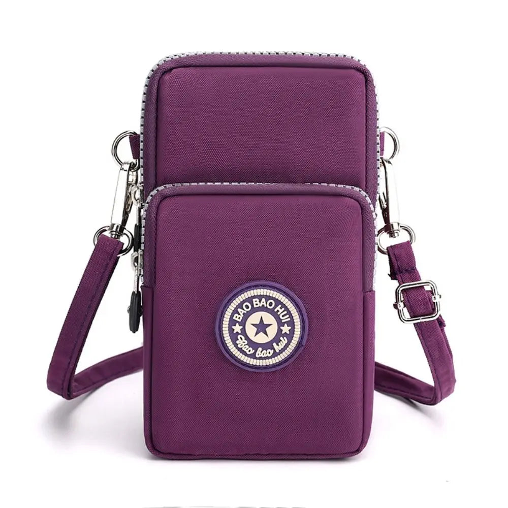 Solid Color Fabric Phone Purse Mobile Phone Bag Women Crossbody Bag Wrinkle Arm Bag Small Shoulder Bag Korean Style Wallets