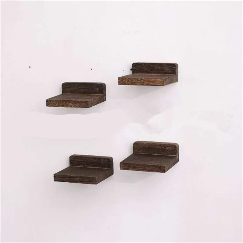 4PCS Floating Shelves For Wall Wood Shelf Display Ledges Room Decor Home Living Room Plant Flower Pot Tray Storage Garden Decora
