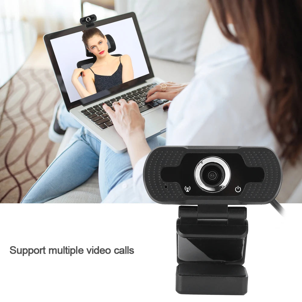 Camera with Microphone Webcam with Camera Webcam Computer Camera with Microphone for PC Laptop Desktop Video Call W8 1080P Black