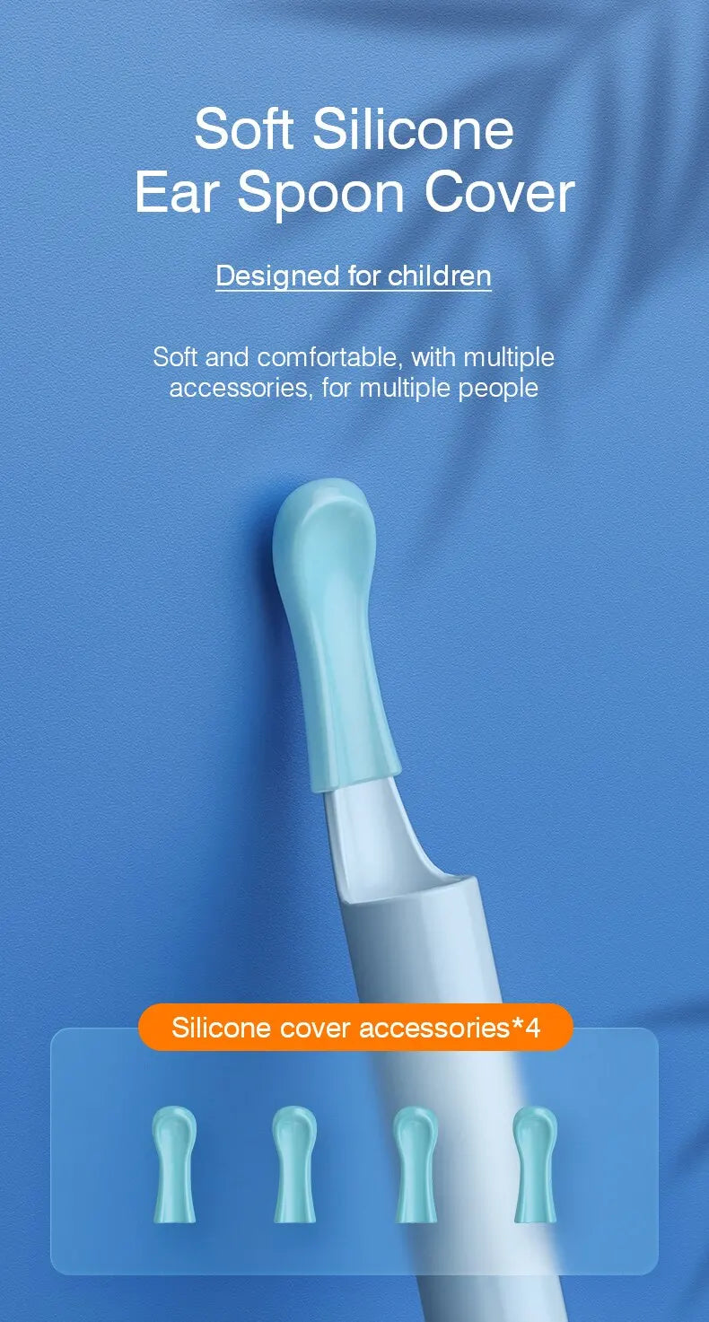 Wireless Visual Ear Endoscope Camera Ear Cleaning Tools Spoon Safe Silicone Earpick 5MP Camera Ear Wax Remover Luminous Otoscope
