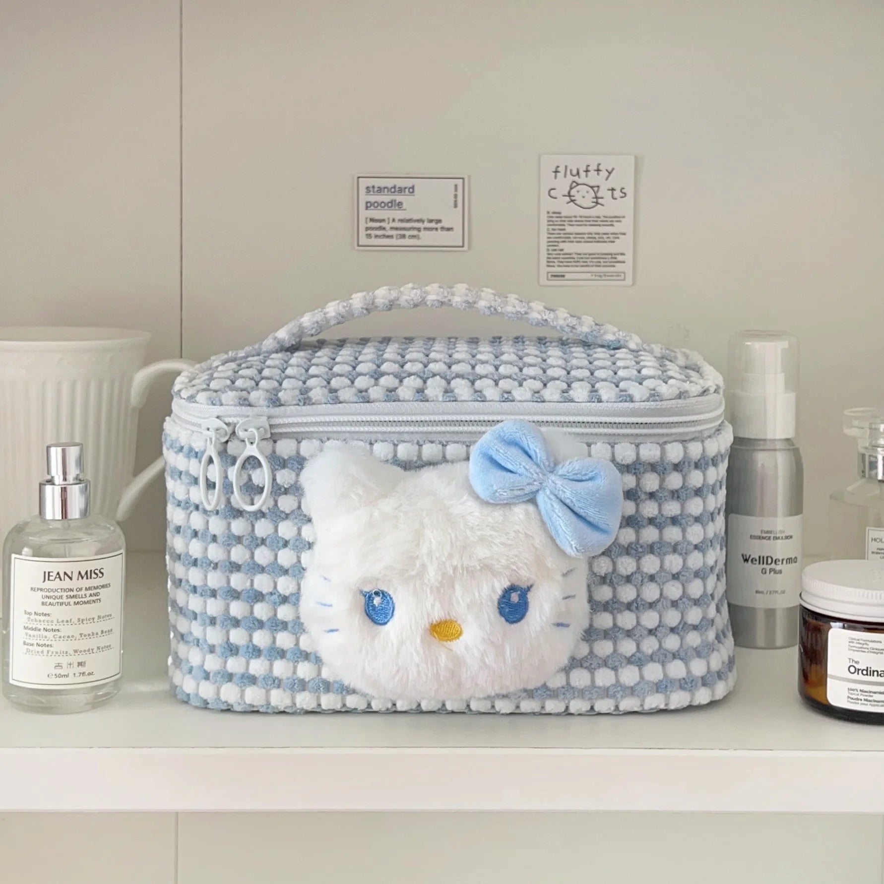Cute Ladies' Makeup Bag, Portable Large Capacity Storage Bag Travel Grooming Bag