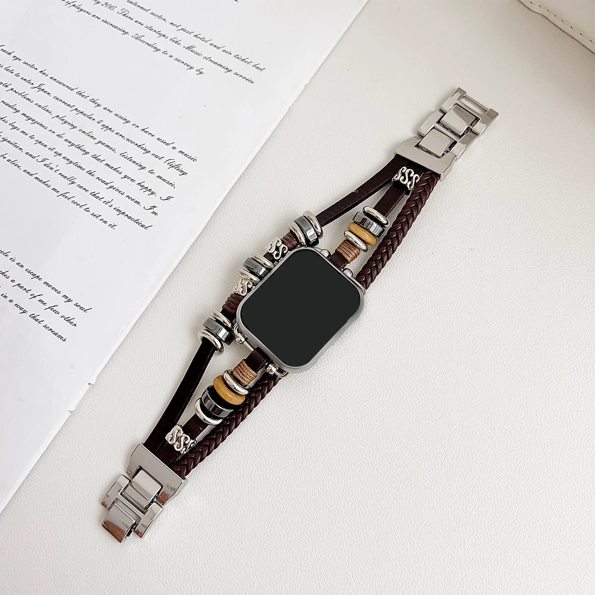 Metal Strap For Apple Watch Band Series876 SE54Ultra Women Jewelry Bracelet Chain IWatch 49mm 45mm 41mm 40mm 38 44mm Peal Wrist