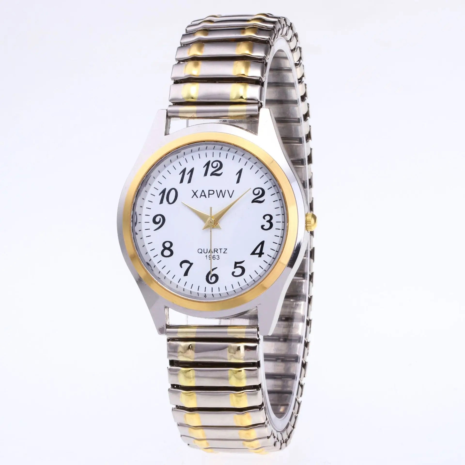Relojes de pulsera para hombre y mujer, correa de acero inoxidable, aleación, para amantes, movimiento de cuarzo, correa elástica