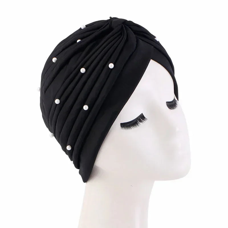 Sombrero turbante indio nuevo con nudo y lazo para mujer, hijab musulmán, pañuelo africano para la cabeza, gorro, gorro para pérdida de cabello, gorro de quimioterapia, pañuelos para la cabeza