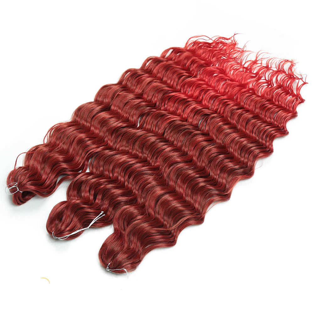 ALIBABY 24Inch Synthetic Loose Deep Wave Braiding Hair Extension Water Wave Crochet Braid Hair for Braids Ombre Blonde Fake Hair