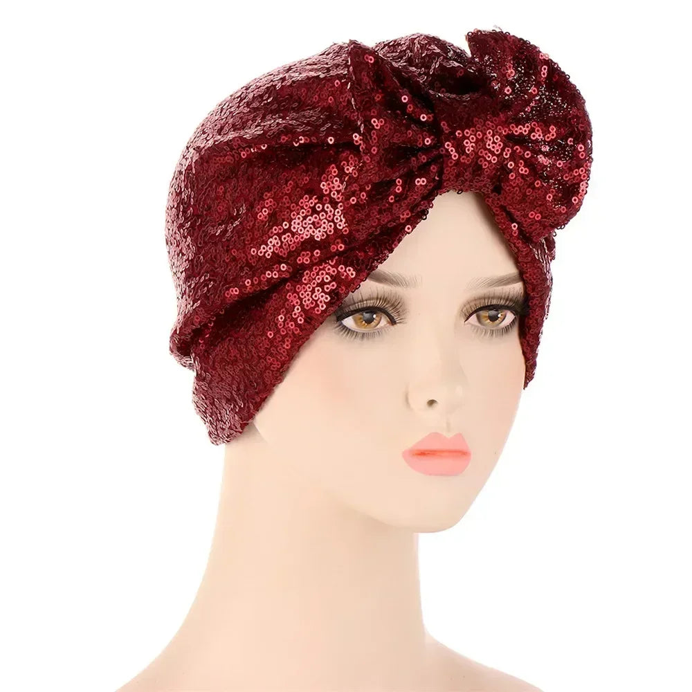 Sombrero turbante indio nuevo con nudo y lazo para mujer, hijab musulmán, pañuelo africano para la cabeza, gorro, gorro para pérdida de cabello, gorro de quimioterapia, pañuelos para la cabeza