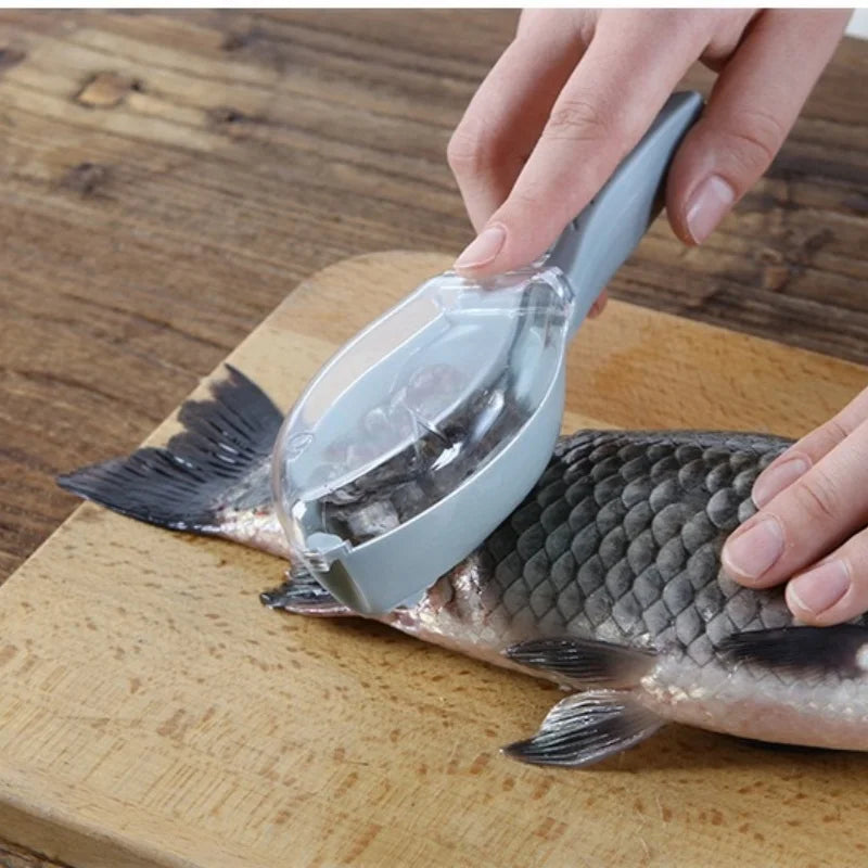 Grattoir à écailles de cuisine avec couvercle, grattoir à écailles de poisson, détartrage manuel, brossage des outils de pêche