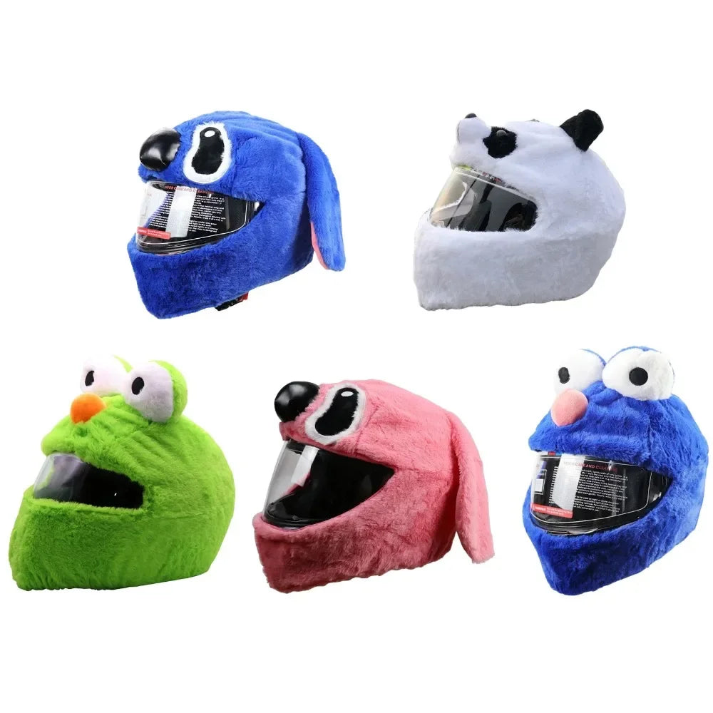 Christmas Motorcycle Helmet Cover Santa Claus Hat Full Face Funny Plush Motorcycle Helmet Decorative Motorcycle Ski Accessories
