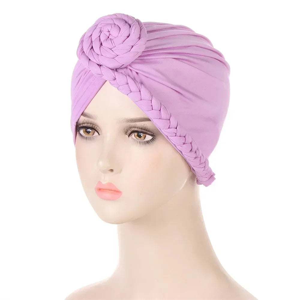 Sombrero turbante indio nuevo con nudo y lazo para mujer, hijab musulmán, pañuelo africano para la cabeza, gorro, gorro para pérdida de cabello, gorro de quimioterapia, pañuelos para la cabeza