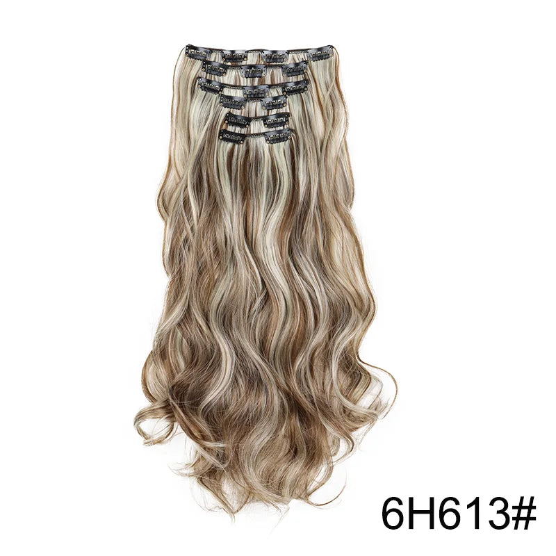24" Long Curly Clip-In Hair Extensions – Soft, Ombre & Heat-Resistant