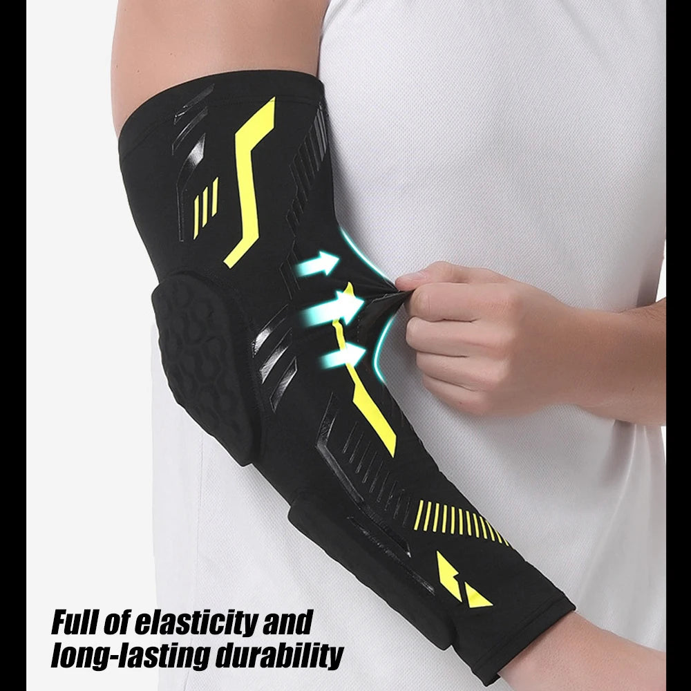 1 Pcs Sports Padded Arm Sleeves Protective Compression Elbow Pad Basketball Football Volleyball Soccer Gym Sport Arm Guards Home