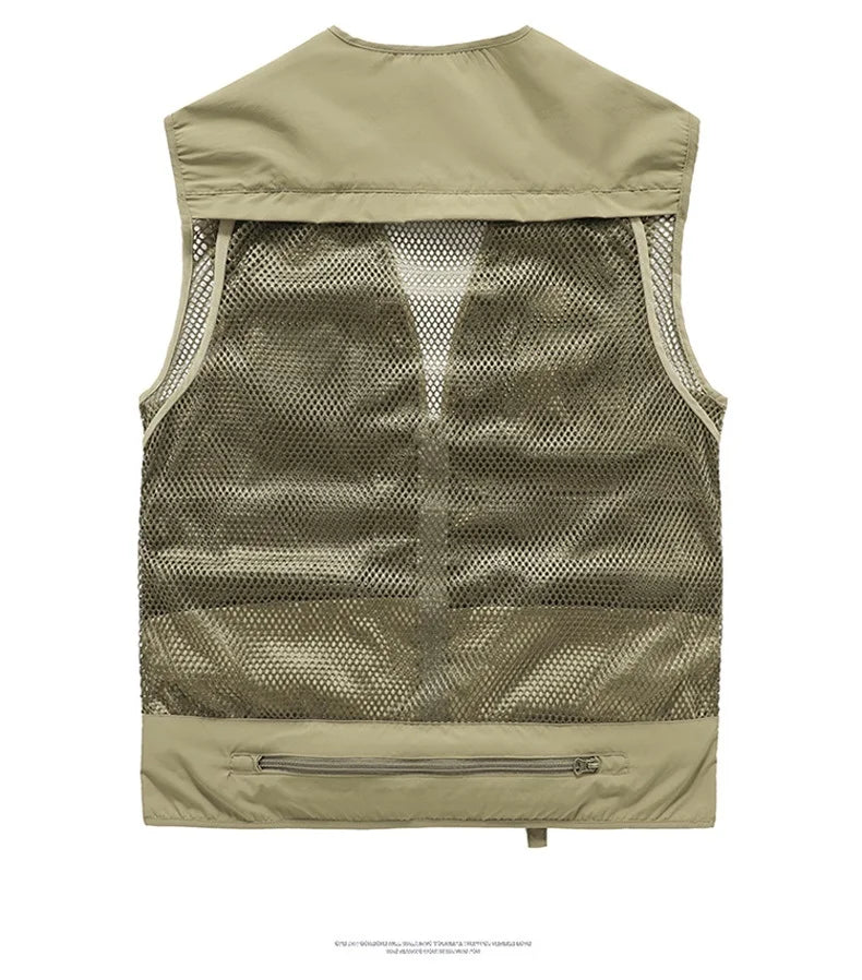 Outdoor Leisure Vest Men's New Multi-Pocket Breathable Outdoor Sports Coat High-Quality Design Leisure Vest Men Work Vest