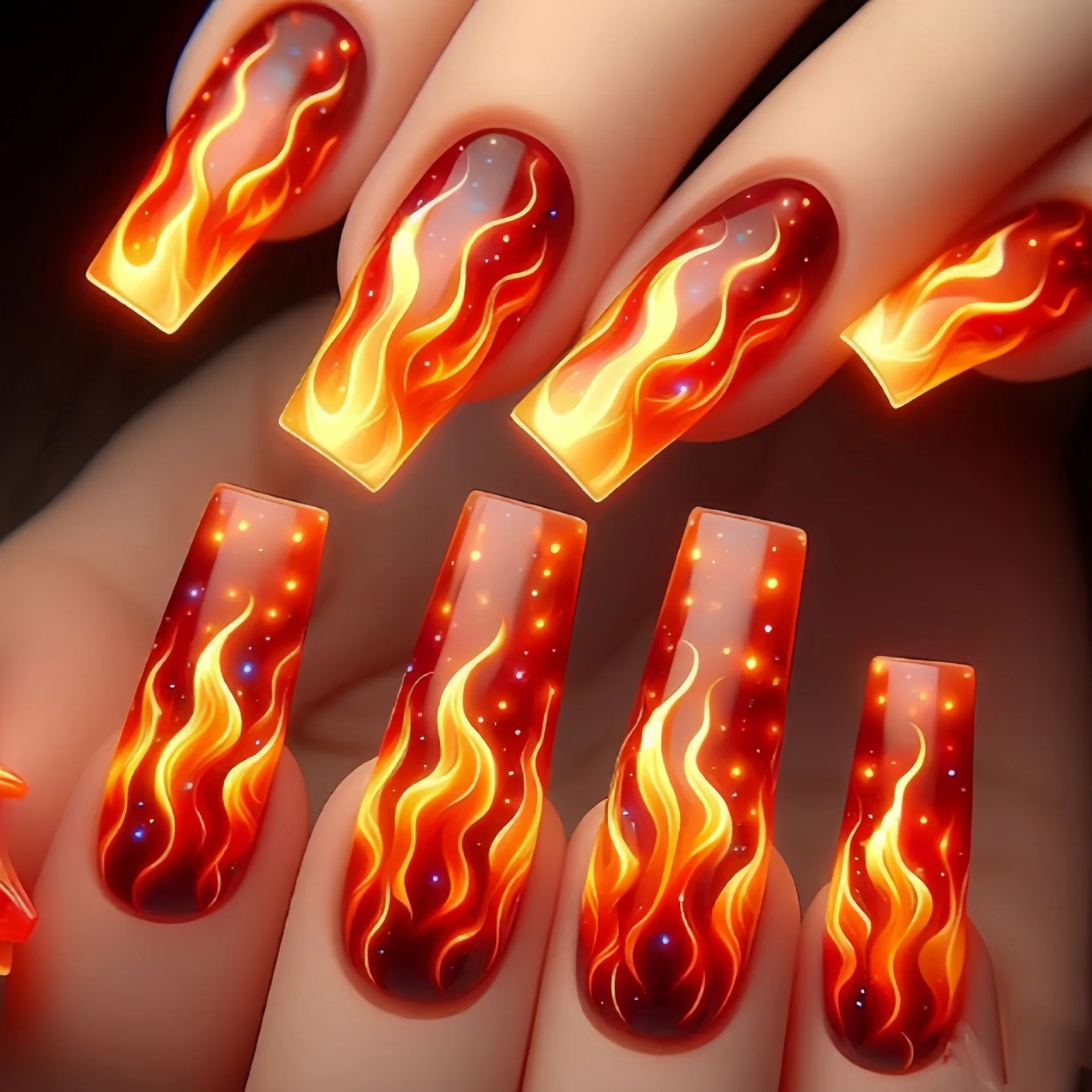 Dragon Gradient Stiletto Press-On Nails (24PCS)