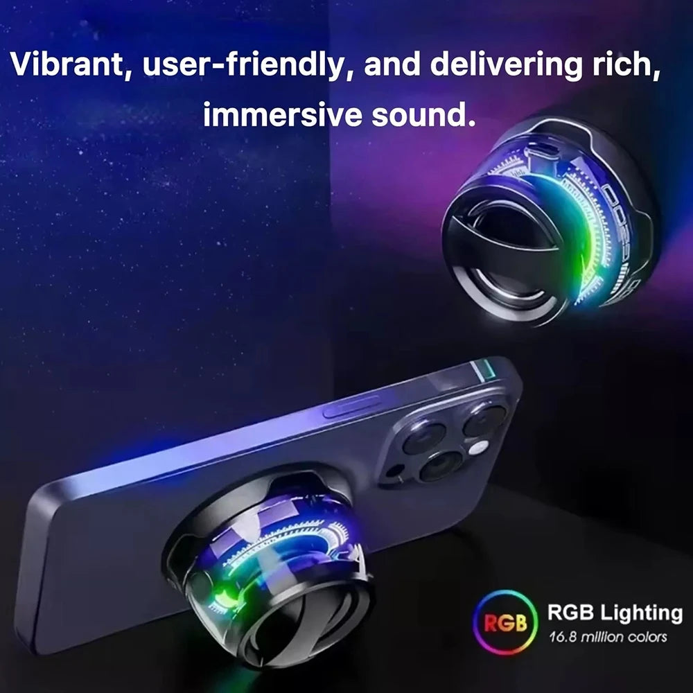 G200 Mini Bluetooth Speaker RGB Lighting Magnetic Speaker BT5.3 Portable Sound Box 7 Hours Playback Phone Holder Phone Holder
