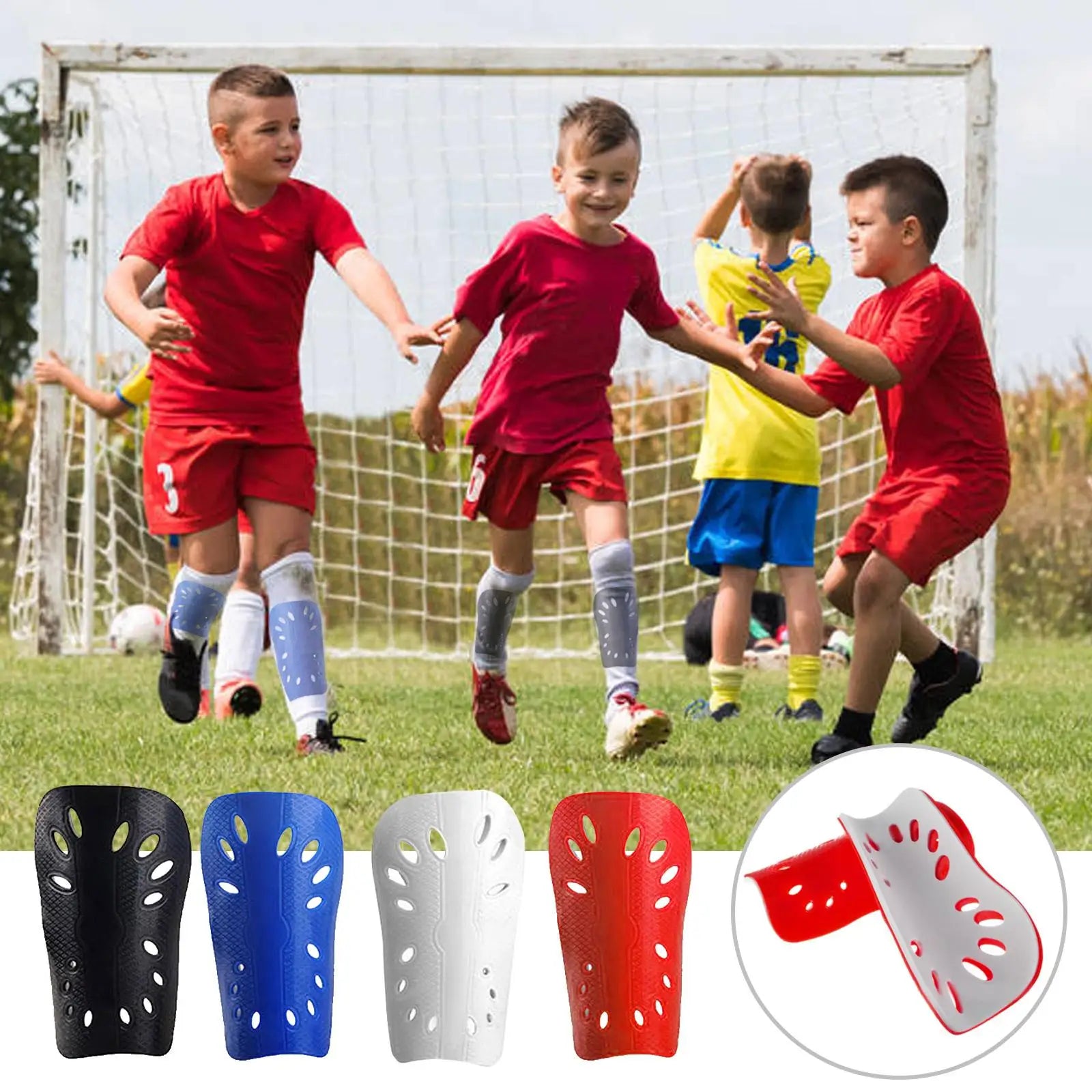 1 Pair Shin Pads for Football Protectors Pads Adult Kids Gear Breathable Sock Insert Board Training Legging Protective Gear