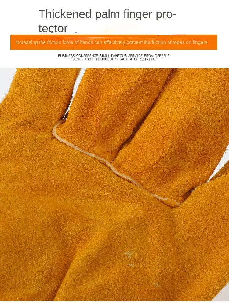 Men Work Gloves Soft Cowhide Driver Hunting Driving Farm Garden Welding Security Protection Safety Protection