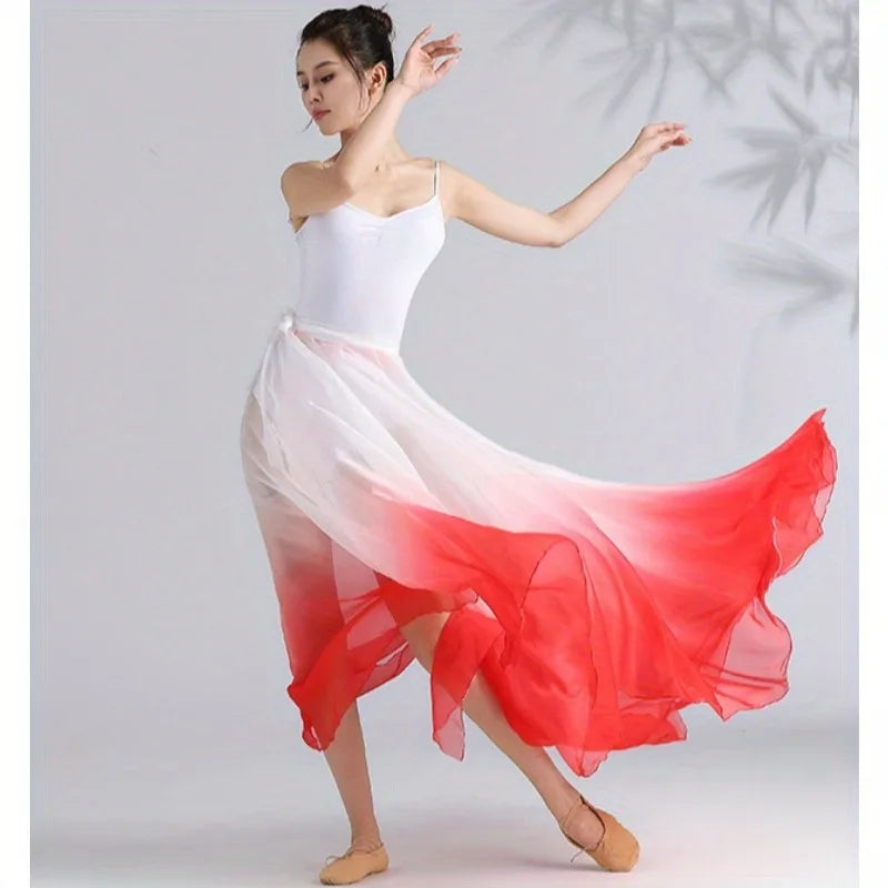 Dance Skirt - Contemporary Ballet Modern Dance Practice Skirt,Adjustable Waist Tie for Performances