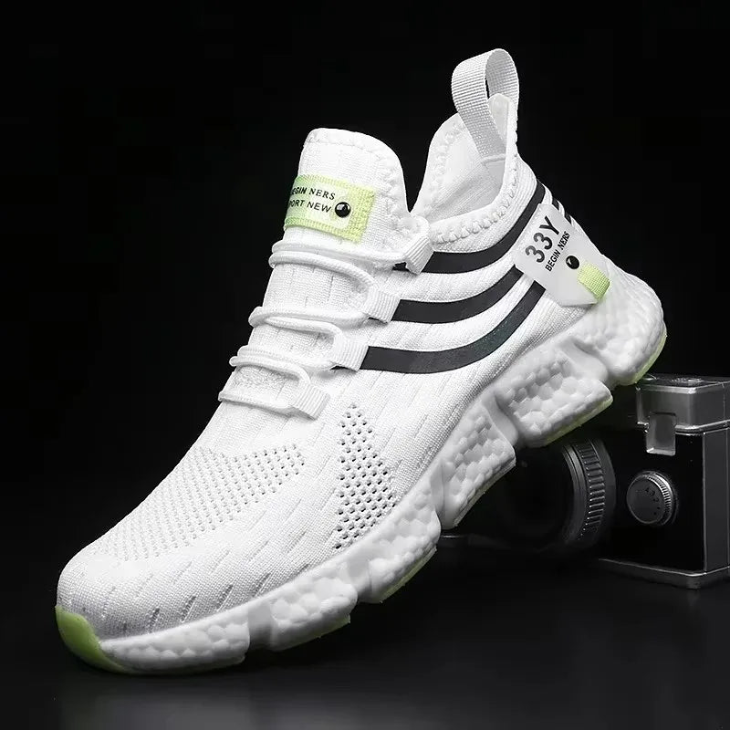 Men's Walking Shoes with Comfortable  Fashionable Grid Design Versatile Lightweight Breathable Anti Slip Outdoor Training Shoes
