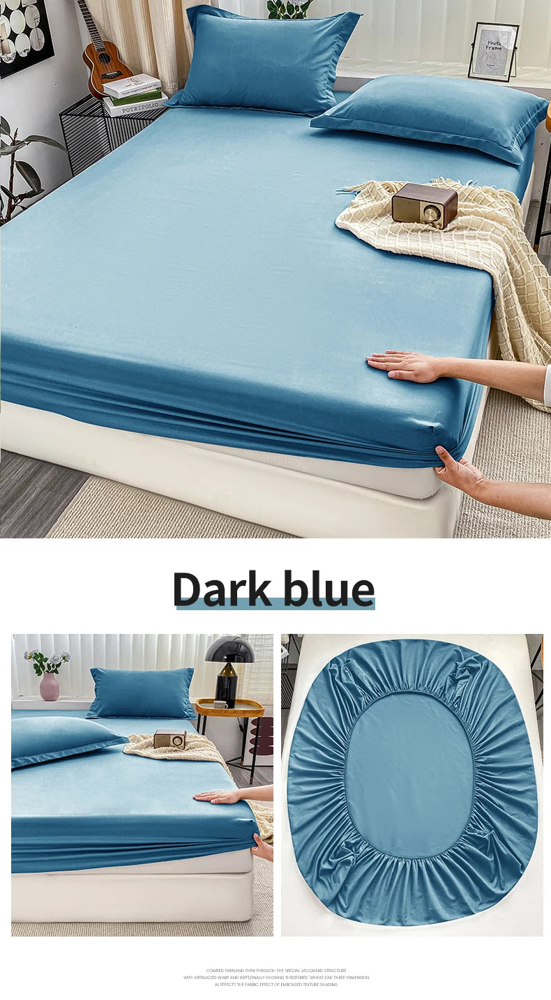 Double Bed Sheets Couple Elastic Fitted Sheet  Microfiber  Ultra-Soft Hotel Luxury Mattresses cover Queen single king Size